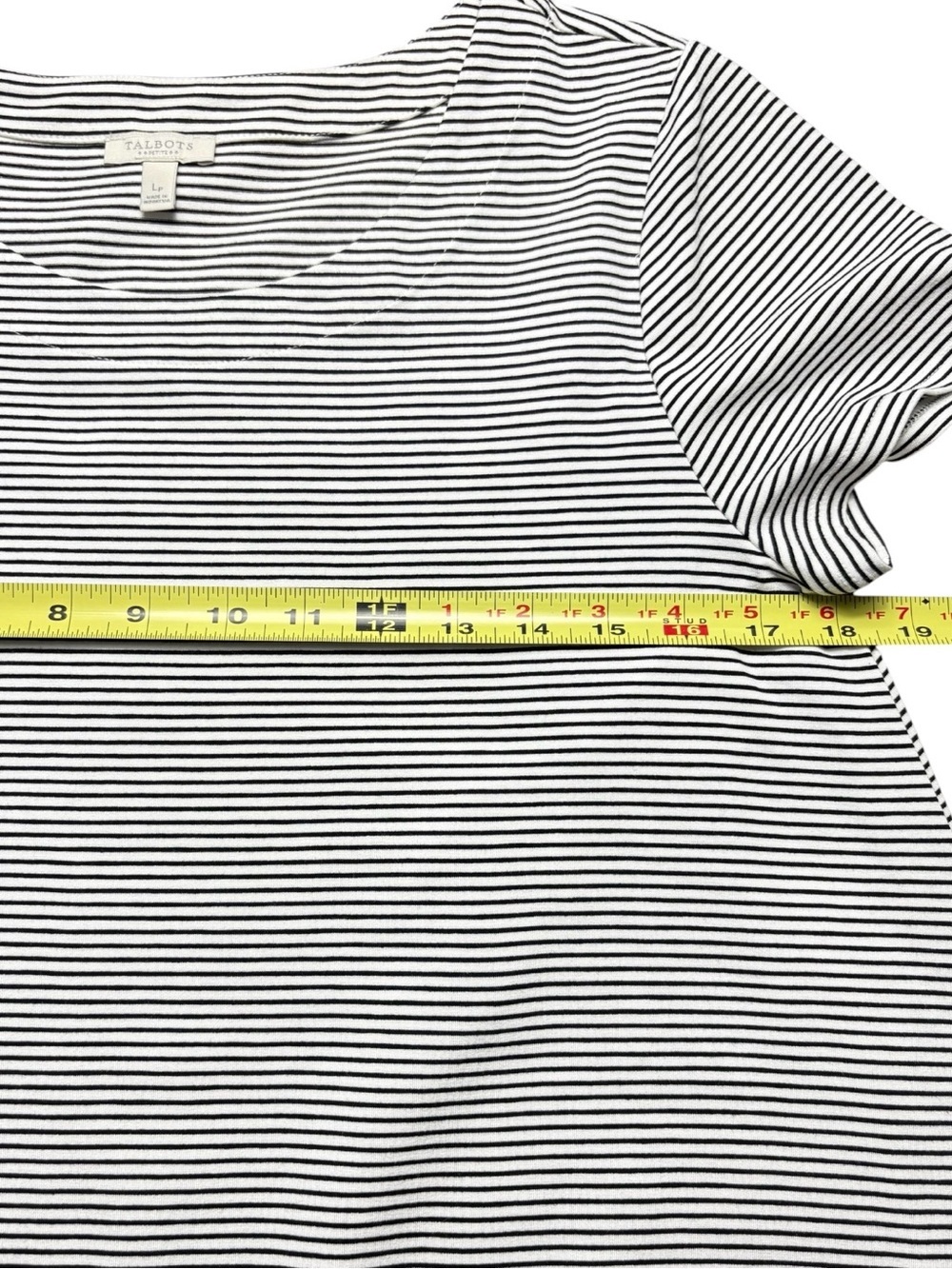 NWT Talbots Striped Swing Dress Large Petite LP Black White Knit - Picture 5 of 10